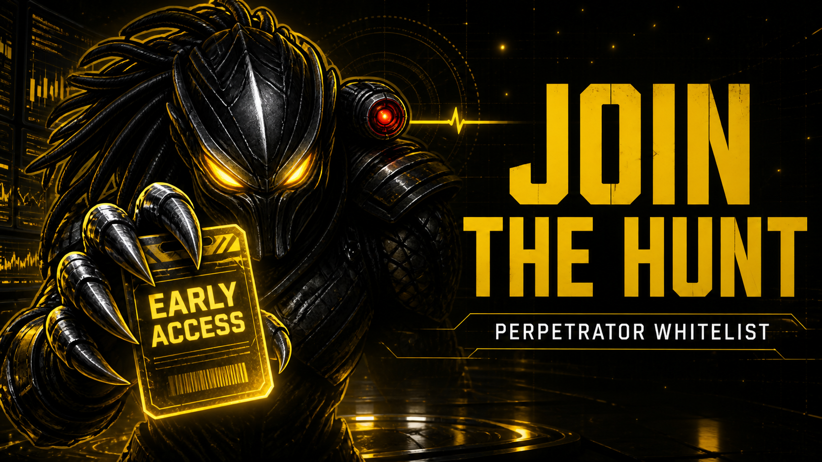 Perpetrator whitelist campaign with armored hunter mascot