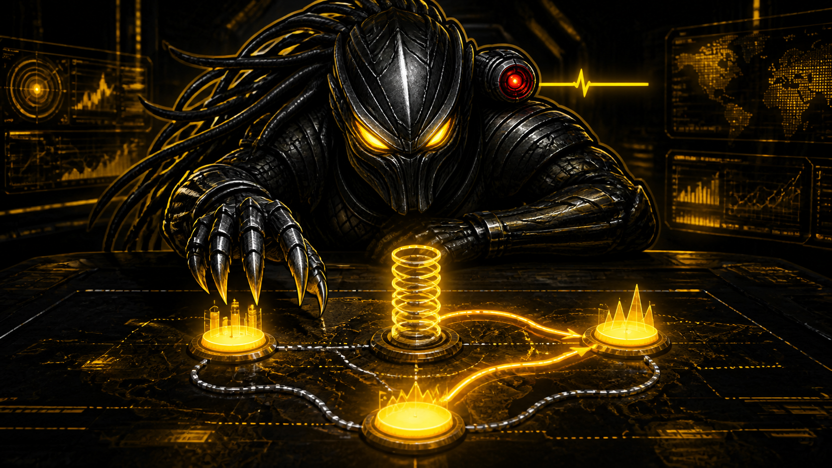 Perpetrator analyzing a compressed market spring